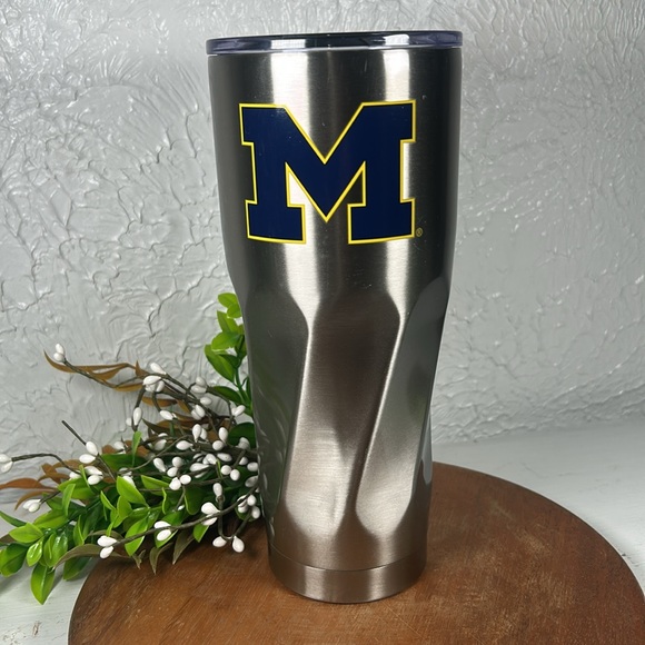 University of Michigan Stainless Steel 24oz Tumbler M logo Slide Close Lid NEW - Picture 12 of 14